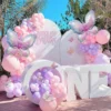 83pcs Macaron Pink Purple Butterfly Balloons Garland Arch Kit Butterfly Birthday Party Baby Shower Wedding Decor Globos
